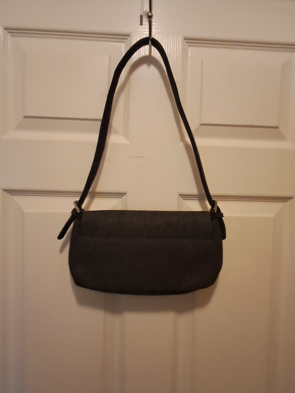 Classic Gray Shoulder Bag with Buckle Accent - Picture 2 of 3